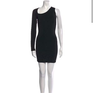 Balmain Asymmetrical mini dress in black